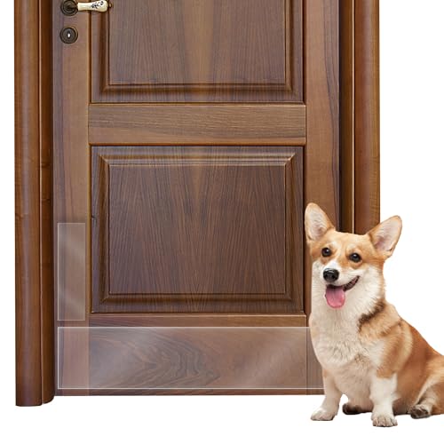 Panther Armor Clear Door Kick Plate & Push Plate Set, Dog Scratch Guard - color: Transparent, size: Kick Plate [8x34in] & Push Plate [4x12in]