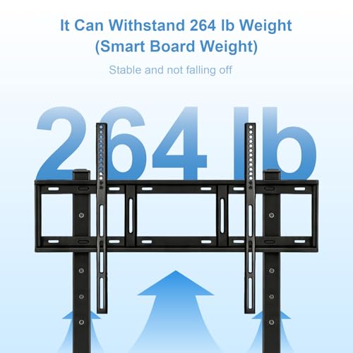 Smart Board Stand with Wheels,Height Adjustable Mobile Rolling Stand for Classroom & Office, Holds up to 300lbs, Whiteboard Portable Cart on Wheels (for 49-100 Inch Smart Board) - size: For 49"-100" Smart Board