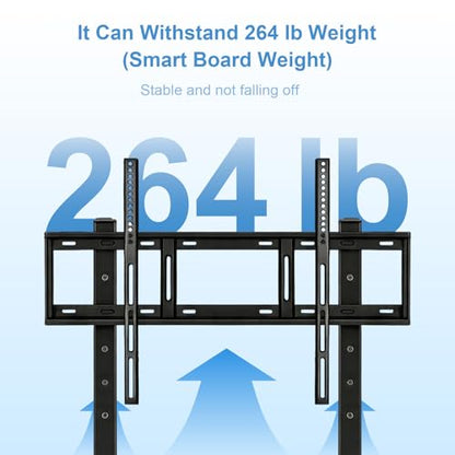 Smart Board Stand with Wheels,Height Adjustable Mobile Rolling Stand for Classroom & Office, Holds up to 300lbs, Whiteboard Portable Cart on Wheels (for 49-100 Inch Smart Board) - size: For 49"-100" Smart Board