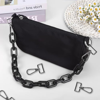 20 Pcs Metal D Ring Swivel Lobster Claw Clasp Snap Hooks Purse Hardware - color: Black, size: 1 Inch