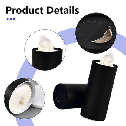4 PCS Car Tissue Holder, Car Cup Holder Cylindrical Box, Convenient Refillable Automotive Travel Tissue Tube with 120 Sheets Facial Tissues, Universal for Most Cars (White) - color: White