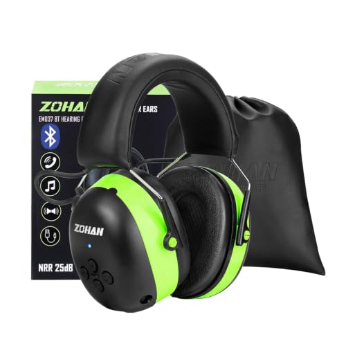 ZOHAN EM037 6.0 Bluetooth Hearing Protection 25dB NRR Noise Reduction - color: Green