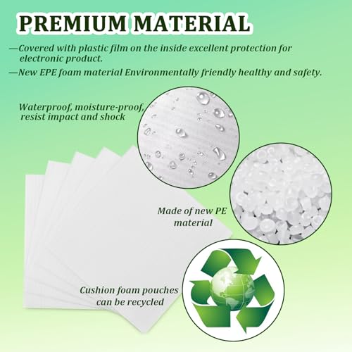 50 Pack Foam Pouches 12x16in, Large Cushion Foam Wrap for Moving - size: 12x16 inch