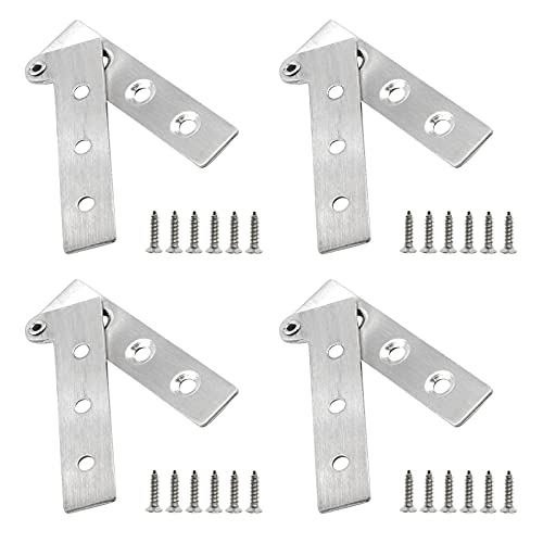 4Pcs 2.5 Inch 360 Degree Rotatable Door Pivot Hinges, Stainless Steel Hinge Door Pivot Hinge with Screws, for Windows Door Cabinet Cupboard - size: 2.5Inch