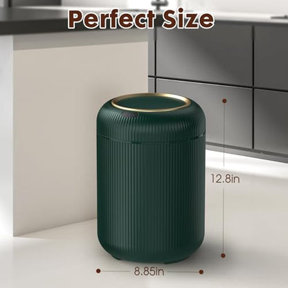 Procade Touchless Sensor Trash Can Bathroom,Small Gold + Green Garbage Can - color: Green