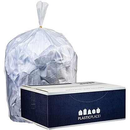 Plasticplace 40-45 Gallon Trash Bags │12 Microns │ Clear High Density Garbage Can Liners │ 40" x 48" (250 Count) - color: Clear, size: 1 Count (Pack of 250)