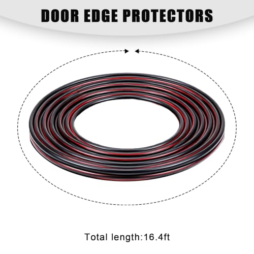 16.4Ft(5M) Car Door Edge Guards, U-Shaped Auto Door Entry Protective Strips, Scratch-Resistant Doors Edge Trim Seal Protectors for Sedan SUV Truck, Car Accessories (Black) - color: Black, 16.4Ft