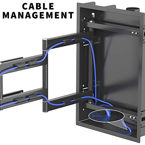VIVO Black 50-75 in Recessed TV Wall Mount, MOUNT-REC01 - size: 50"-75" screens