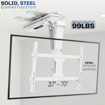 VIVO Swivel Electric Ceiling TV Mount, 37-70 in Screens, MOUNT-E-FD75CW-S - color: White, size: 37-70" TVs