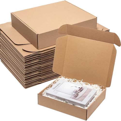 Wowxyz Brown Shipping Boxes 13x11x3" 25 Pack Corrugated Cardboard Mailers - size: 13x11x3"