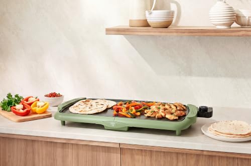 GreenLife 20" Extra Large Electric Griddle, Sage - color: Sage Green