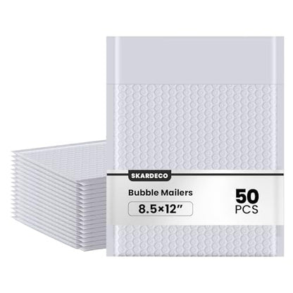 Bubble Mailers 8.5x11inch 50Pack Grey Bubble Mailers Self-Seal Padded Mailing Envelopes Bubble Opaque Padded Mailer for Small Businesses to Package and Mail Jewelry Cosmetics#2（white，grey） - size: 8.5x11-50Pc
