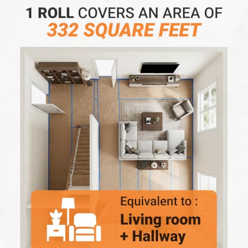 Floor Protection Natural Brown Rosin Paper 24" x 166 ft, Pack of 4 - style: 1328 sq ft (24" Pack of 4 Rolls)