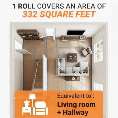 Floor Protection Natural Brown Rosin Paper 24" x 166 ft, Pack of 4 - style: 1328 sq ft (24" Pack of 4 Rolls)