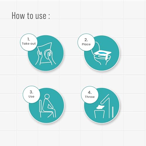 PeeBuddy Disposable Paper Toilet Seat Covers (Pack Of 60) | No Direct Contact with Unhygienic Seats| Easy To Dispose| Nature Friendly| Must Have For Women - size: 60 Seat Covers