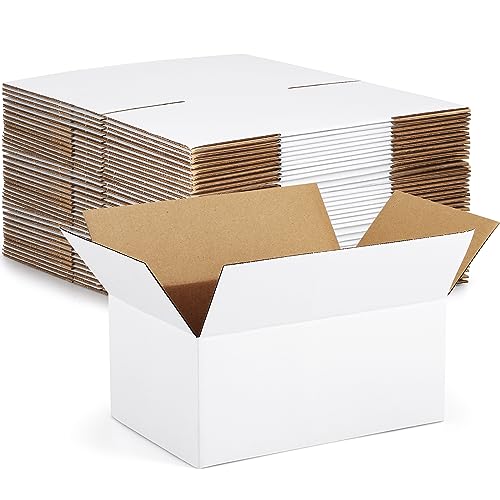 Eupako 9x6x4-Small-Shipping-Boxes-30-Pack-White-Corrugated-Box-Mailers, Cardboard Boxes for Packaging Small Business, Mailing - color: White, size: 9x6x4 Inches (30 Pack)