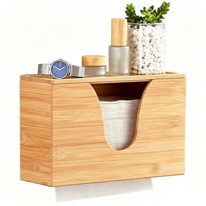Pollock Paper Towel Dispenser with Lid,Wall Mount or Countertop - color: Blk-5857u-wood