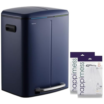 happimess Marco 10.6 Gal Double Bucket Step Trash Can, Denim Blue - color: Denim Blue