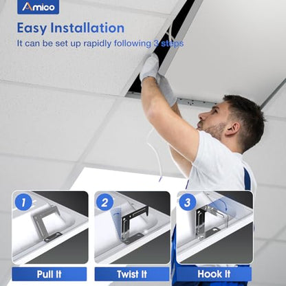 Amico 12 Pack 2x4 LED Flat Panel Light with 3CCT Selectable, 50W, ETL/FCC - size: 2x4 12Pack