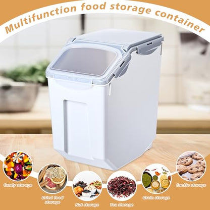 Umigy 4 Pack 30 LB Airtight Dog Food Storage Container with Wheels, Gray - color: Gray