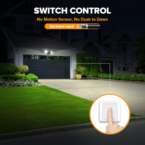 LUTEC 6222B 3500 Lumen 32 Watt 28 LED Dual-Head Floodlight Outdoor, Full Metal Design, Waterproof Exterior Security Wall Light 5000K for Patio, Garden, Yard-Black - color: Black, size: Dual-Head