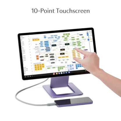 SOTSU FlipAction Touch 14" Premium Portable Monitor | FHD IPS 10-Point Touchscreen | 400 Nits | 100% sRGB | Pivoting Second Screen | USB-C & Mini HDMI | for Windows, Android & Samsung DeX - color: Lilac Luxe Touch