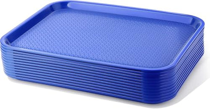 New Star Foodservice Fast Food Tray, Blue, 14 x 18 Inch, Set of 12