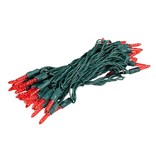 Novelty Lights 25FT 50 LED M5 Red Christmas Tree Lights, Tree Lights - color: Red
