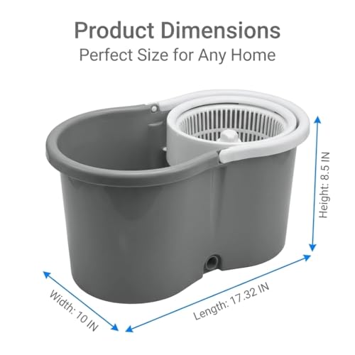Spin Mop and Bucket System, 360° Rotating Wet & Dry Mop with Stainless Steel Handle, Includes 4 Washable Microfiber Mop Heads, Self-Wringing Floor Cleaning Set for Hardwood, Tile, Laminate