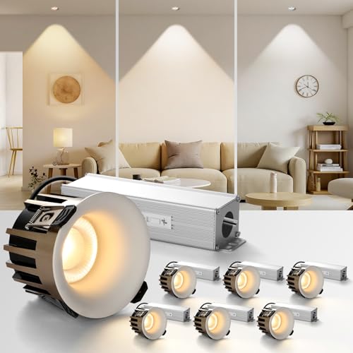 3 Inch LED Recessed Lights, Dimmable, 3CCT, CRI98, Trimless Ceiling Light - color: White-Gold, size: 3 Inch-6 Pack