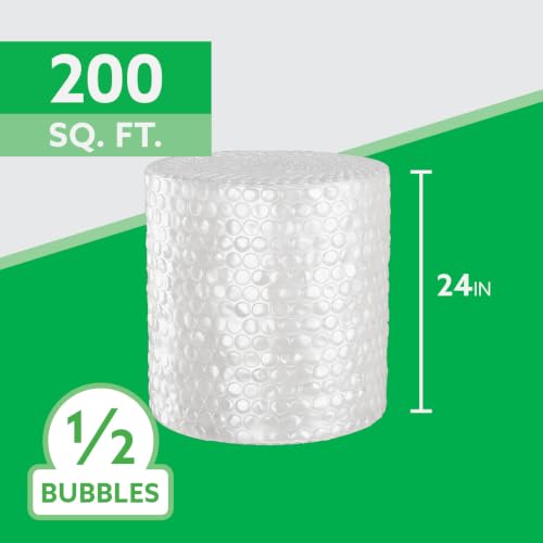 UPSable Bubble Roll, Large Bubble 1/2", 24 in x 100 FT - size: Small Bubble – 12" x 300 Ft