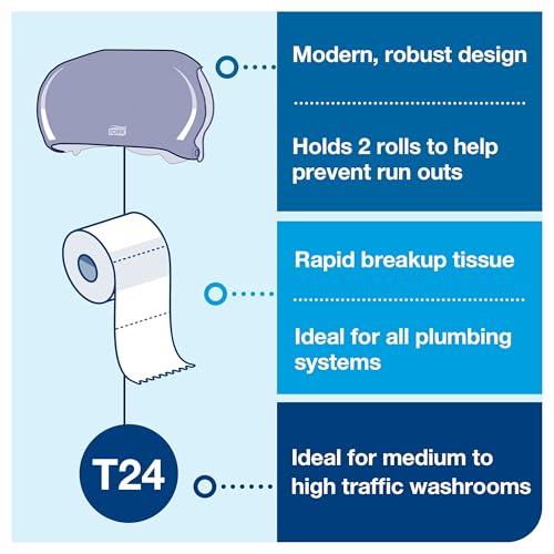 Tork Twin Toilet Paper Roll Dispenser Smoke, 59TR (Pack of 1)