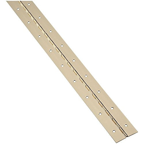 National Hardware N148-569 V570 Continuous Hinge in Brass - color: Brass, size: 2" x 72", style: National Packaging