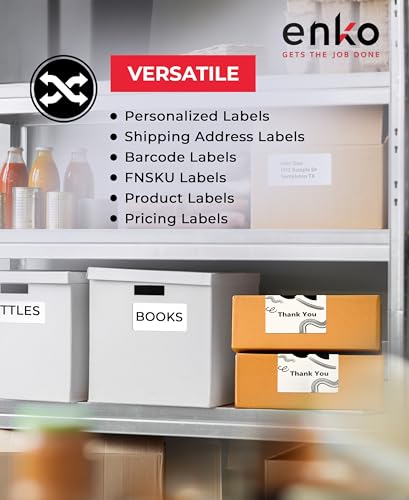 enKo 30256 6 Rolls | 1800 Address and Shipping Labels (2-5/16 x 4 in) - color: White