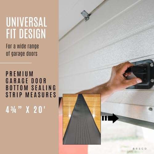 Garage Door Bottom Seal 20 Ft, 5/16 in T-End Rubber Weatherstrip Insulation - size: 20 FT