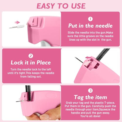 Stitch Gun for Clothing, Stitchy Gun Quick Clothes Fixer, Dress Tagging Gun-Includes 2,000 Black Fasteners & 2,000 White Fasteners & 6 Needles