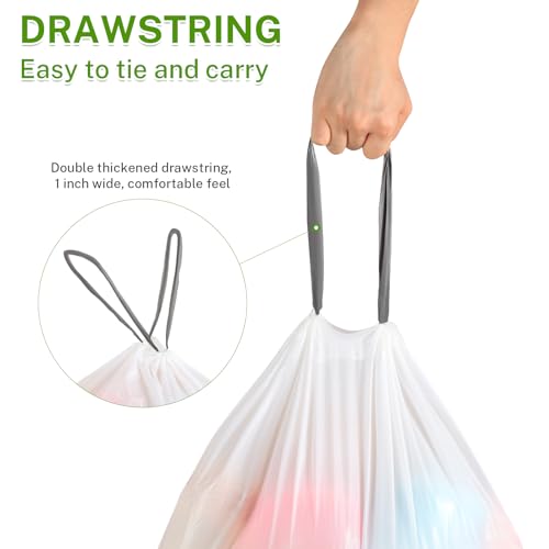 15 Gallon Tall Kitchen Trash Bags Drawstring - 1.2 Mil Thick White Garbage Bag for Office Kitchen, 45 Count - style: 15 Gallon Drawstring