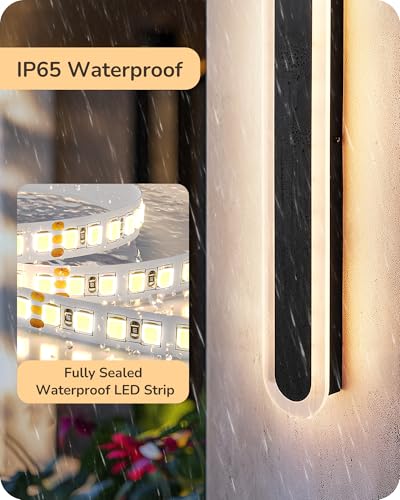 EDISHINE Upgraded 47.2" Modern Outdoor Wall Light, 2 Pack LED Linear Sconce - size: 47.2