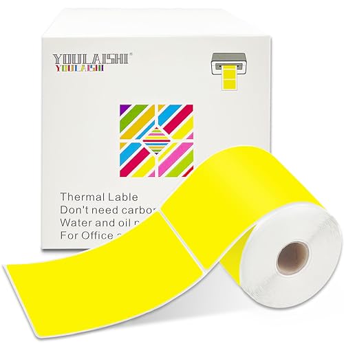300per Roll 3 X 5 Inch Printable Rectangle Color Coding Labels, Adhesive Color Coding Stickers for Bar-Codes, Address, Small Business Labeling, Inventory, Yellow - color: Yellow