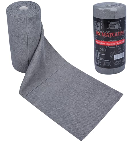 Microfiber Cleaning Cloths Roll 50-Pack Reusable Paper Towels for Car Wash Supplies Ultra Absorbent Kitchen Dish Rags House Window Cleaning Cloths Lint Free Tear Away (Dark Gray) - color: Dark Gray