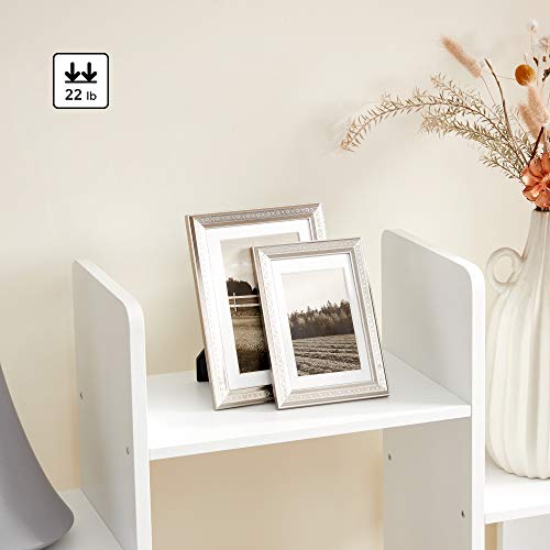 VASAGLE Bookshelf with 13 Storage Shelves, 9.8 x 33.9 x 55.1 Inches - color: White, style: 5-Tier (33.9"W)