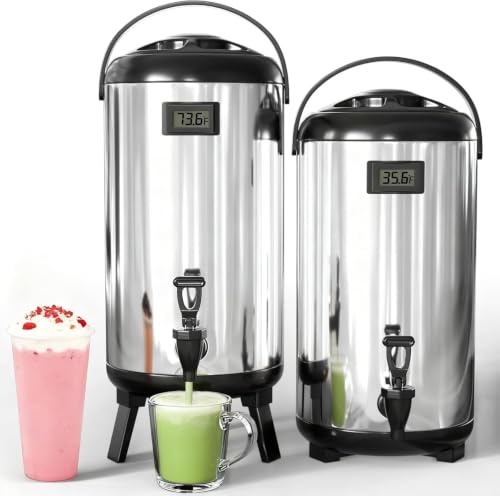 2 Pack Stainless Steel Insulated Beverage Dispenser 3.2 Gallon/12 L - size: 2 Pack