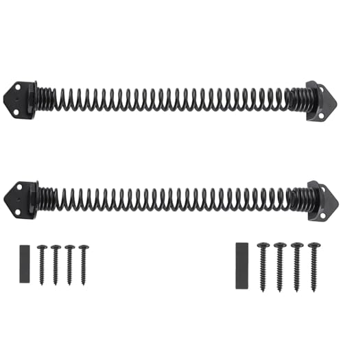 14 Inch Gate Spring, Adjustable Self Closing Gate Closer, Black, 2 Pack - size: 14 Inch