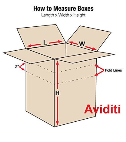 Aviditi MD151210 Multi-Depth Corrugated Cardboard Box 15" L x 12" W x 10" H, Kraft, for Shipping, Packing and Moving (Pack of 25)