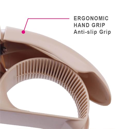 ABEL EVO Packing Tape Dispenser, Light Pink, 2 Inch Wide Ergonomic Tape Gun for Packing Boxes, Shipping Moving Mailing Box Sealing Carton Packaging, Lightweight Hand-held Heavy Duty Tape Cutter - color: Light Pink