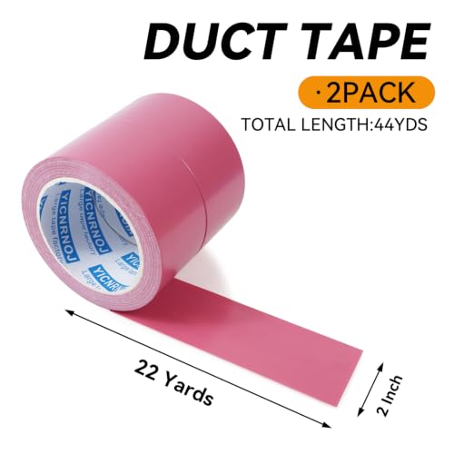 2-Pack 2 in 22 Yds Pink Duct Tape, Strong & No Residue - color: Pink