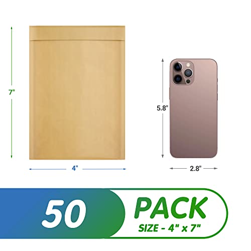 Kraft Bubble Mailers 4 x 7 Inch Natural Brown, Padded Envelopes Self Seal, Pack of 50, Bubble Lined Kraft Paper Mailing Envelopes for Shipping - color: Brown, size: 4" x 7" / 50 Pack