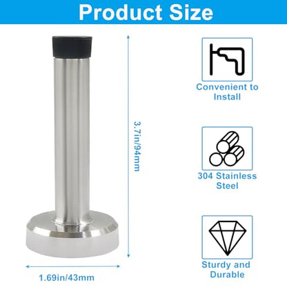 Jiozermi 10 Pcs Silver Door Stopper, Heavy Duty Wall Mounted - color: Silver