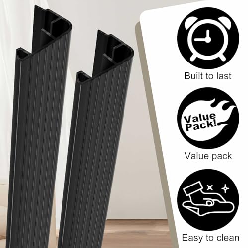 4 Pcs 36" L Fixed Vinyl Sill Threshold Cap 1-5/32 Inches High, Black - color: Black, size: 1-5/32,36 Inch