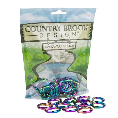 Country Brook Design - Welded D-Rings (3/4 Inch) - color: Iridescent Rainbow, size: 10 (Pack of 1)